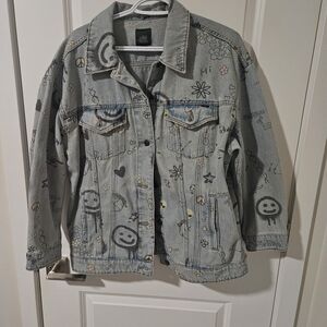 Oversized Trendy 90s Wild Fable Light Blue Denim Jacket